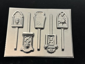 2452 Tombstone Halloween Chocolate or Hard Candy Lollipop Mold